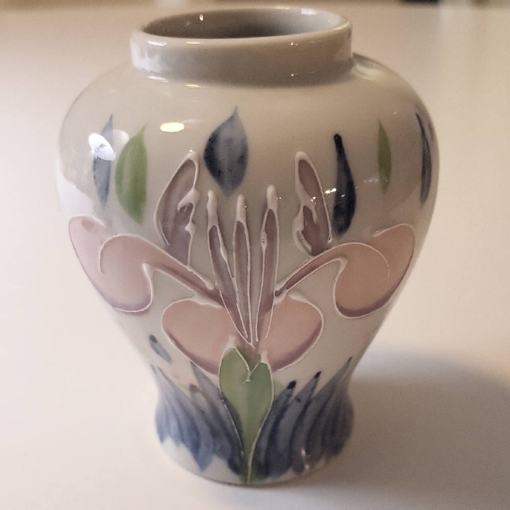 Japanese Ceramic Vase with Floral Design
